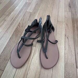 torrid Olive Strappy Toe-Post Sandals with Neutral Footbed